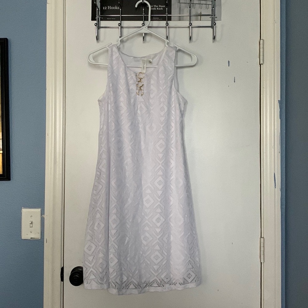 TACERA Simple White MIDI Dress